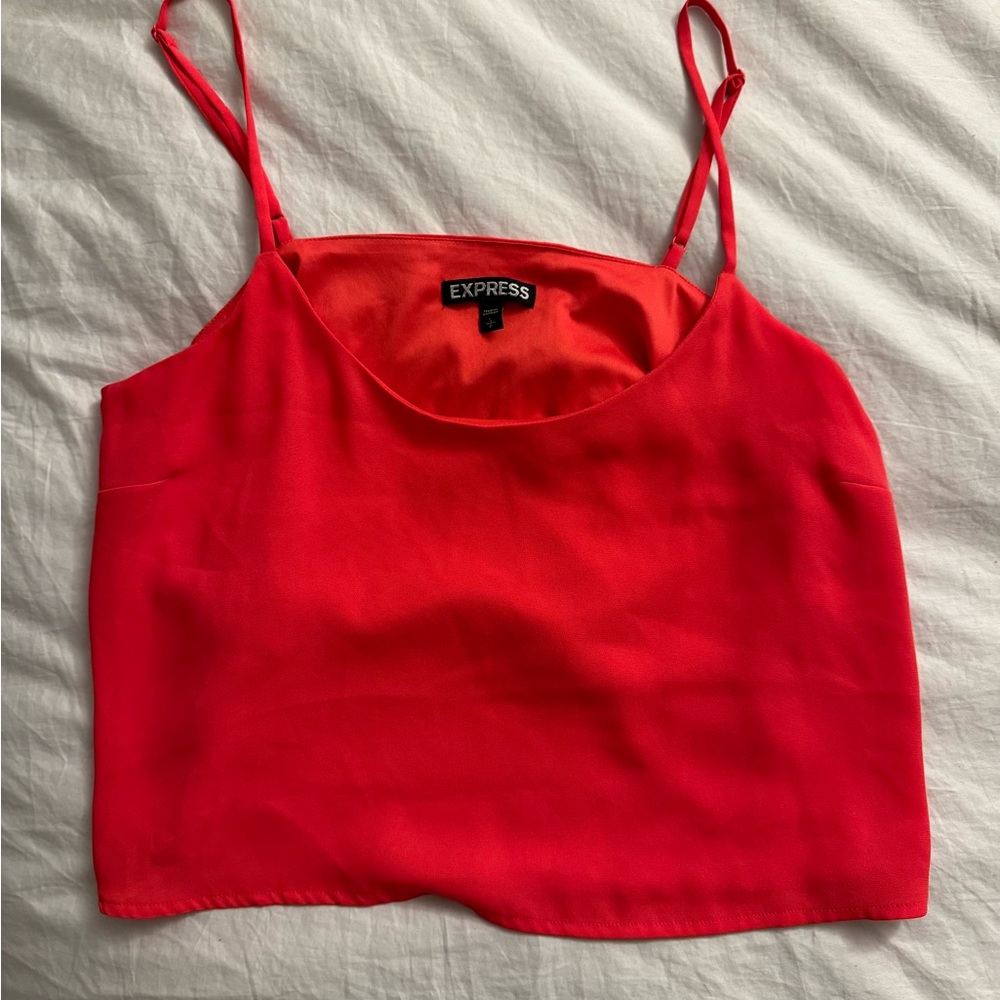 Dressy red crop top from Express